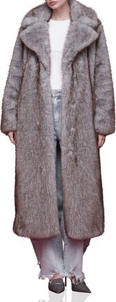 Avec Les Filles Faux Fur Longline Coat in Sky at Nordstrom Rack, Size Small
