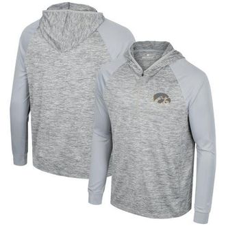 Colosseum Mens Colosseum Gray Iowa Hawkeyes Cybernetic Raglan Quarter-Zip Hooded Top at Nordstrom, Size Medium