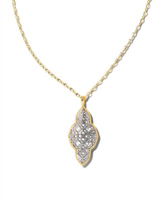 Kendra Scott Womens Abbie Long Pendant Necklace In Gold - Rhodium Mix