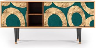 StoryZ Mueble de TV azul-verde 3 puertas L 150 cm