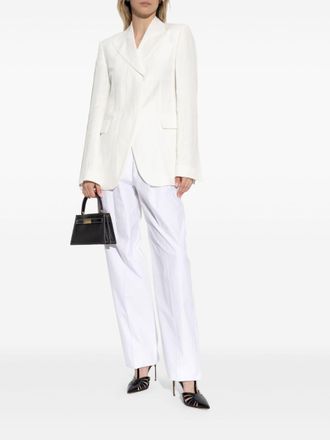Sportmax Pleat-Front Cotton Trousers - White