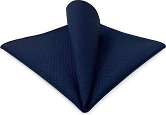 Shlax & Wing Solid Dark Navy Blue Mens Pocket Square Silky Touch for Business Formal Wear Accessory