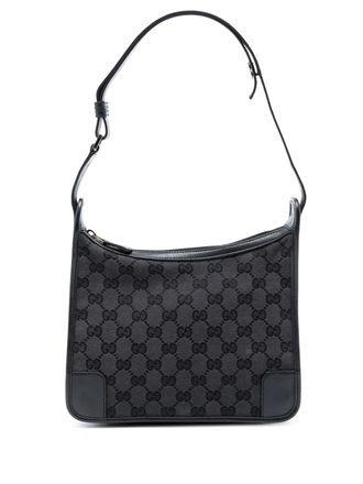 Gucci 2000-2015 GG Canvas shoulder bag - women - Calf Leather/Canvas/Leather - One Size - Grey
