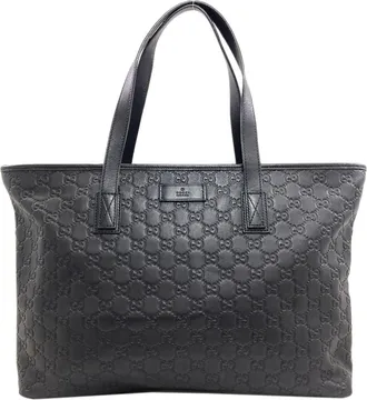 Gucci Black Leather Tote Bag (Pre-Owned)