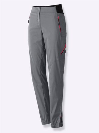 Casual Looks Funktionshose CASUAL LOOKS, Damen, Gr. 36, Normalgr&ouml;ssen, grau, 55% Baumwolle, 42% Polyamid, 3% Elasthan, gemustert, mehrfarbig, unifarben, lang, Hose