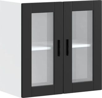 vidaXL Vidaxl - Kitchen Wall Cabinet with Glass Door Porto Black