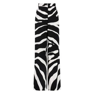 Dolce & Gabbana Wide Trousers, female, Multicolor, Size: 2XS Flared Zebra-Print Cady Pants