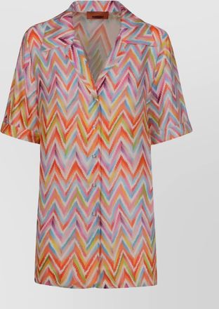Missoni stylish short sleeve dress with notched collar
