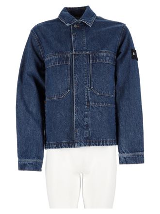 Stone Island Blue Denim-Inspired Structured Cotton Jacket