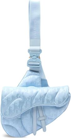 Dior x ERL 2000s Saddle Oblique-monogram shoulder bag - Blue
