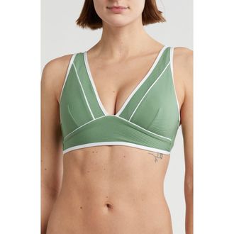Sea Level Australia Elite Paneled Longline Bikini Top in Olive at Nordstrom Rack, Size 6 Us / 10 Au