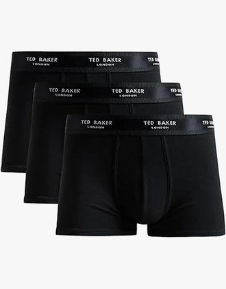Ted Baker Mens Ted Baker 3-Pack Cotton Trunks Mens Black - Size: 32/33/32