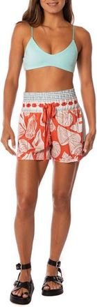 Maaji Australian Reef Rhino Cover-Up Shorts in Bright Red at Nordstrom, Size Large