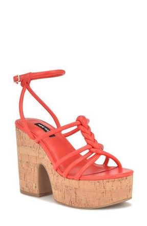 Nine West Olander Platform Sandal in Orange at Nordstrom Rack, Size 7.5