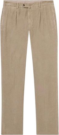 Brooks Brothers Broeken, Heren, Beige, W40, Katoen, Eenplooi katoenen ribfluwelen chino