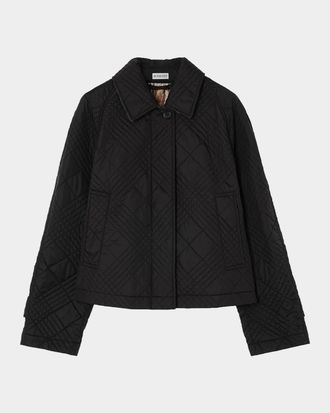 Burberry Tiffield Quilted Nylon Crop Jacket