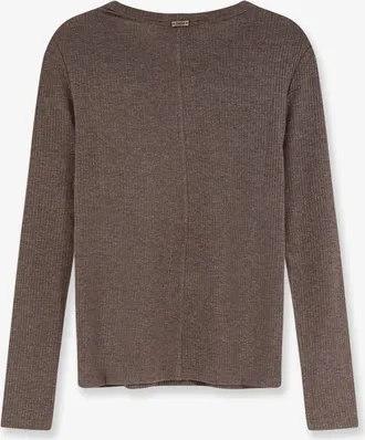 Max Mara Womens T-Shirt Mxmsalmone Brown Lyocell And Silk T-Shirts & Jerseys