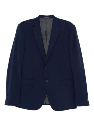 Emporio Armani virgin wool single-breasted suit - Blue