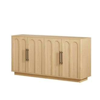 Urban Meuble Sill&oacute;n reclinable de peluche beige con reposapi&eacute;s