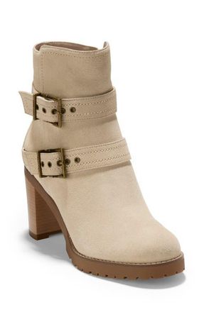 Cole Haan Foster Double Buckle Bootie in Sesame Sde at Nordstrom, Size 7