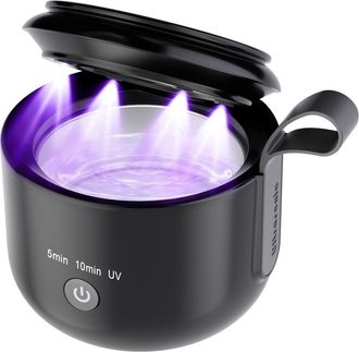No Brand Dispositivo De Limpieza Ultras&oacute;nica De 48 Khz Con Luz Uv. Limpiador Ultras&oacute;nico Con 3 Modos Para Dentaduras Postizas, Alineadores, Retenedores, Joyas 