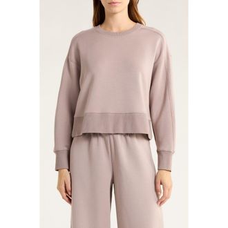 Spanx AirEssentials Luxe Crop Crewneck Sweatshirt in Coastal Fog at Nordstrom Rack, Size X-Large
