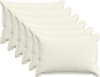 vidaXL Funda De Almohada 6 Uds. Houten Crema 40 X 60 Cm Pana Vidaxl