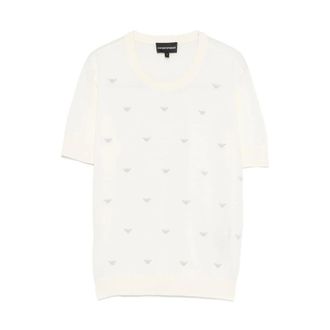 Emporio Armani Short Sleeve Logo T-Shirt - female - Emporio Armani - T-Shirts - Beige - XS - Tops