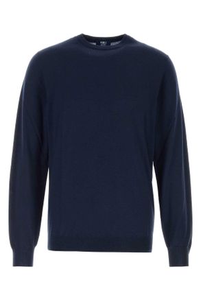 Fedeli Navy Blue Wool Sweater