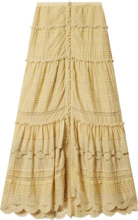 Isabel Marant Paoline Rok - Dames - Maxi Rokken - Geel - XS - Katoen - Rokken