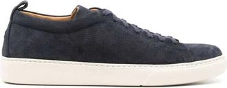 Henderson Baracco Schoenen, Heren, Blauw, 45 EU, Suède, Navy Blauwe Suède Ronde Neus Schoenen