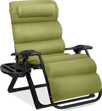 Best Choice Products Oversized Zero Gravity Chair, Folding Recliner w/ Removable Cushion, Side Tray