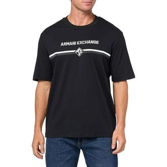 A|X Armani Exchange Linear Logo T-shirt - Heren - T-shirts - Blauw - M - Katoen - Tops
