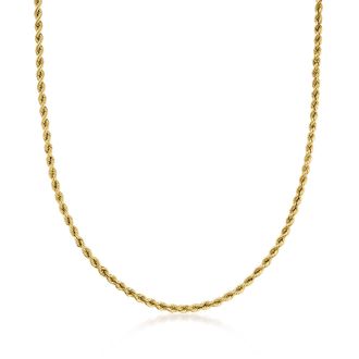 Ross-Simons Italian 2.6mm 10kt Yellow Gold Rope-Chain Necklace