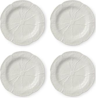 Certified International Le Jardin Set Of 4 White Cabbage 3D Salad Plates