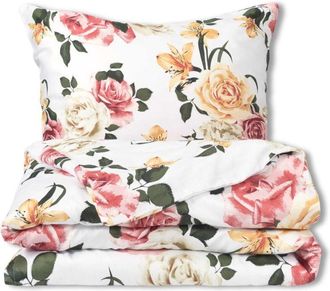 OEM Ropa De Cama De Sat&eacute;n 160x200 Exclusiva Flores De Colores Primavera