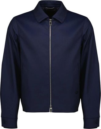 Dior Jacket met rits - Heren - Zomerjassen - Blauw - M - Wol - Jassen