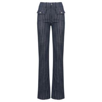 Dondup Pantaloni a zampa a vita alta - - Trousers - Donna - Blu - XS