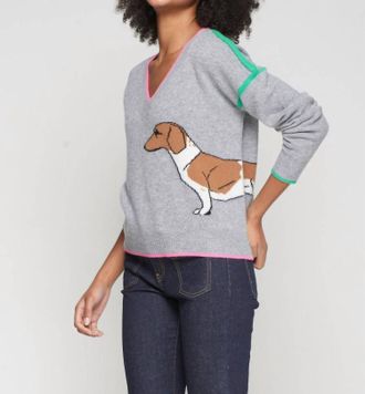 Vilagallo Intarsia Perro Sweater In Grey