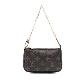 Louis Vuitton Pre-owned Womens Monogram Mini Pochette Accessoires - Dark Brown Textile - One Size