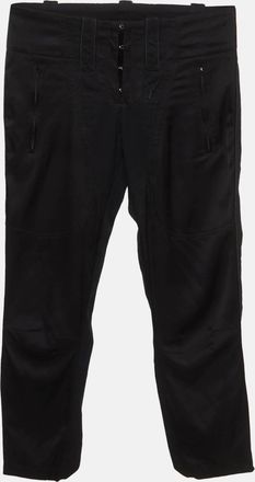 Barbara Bui Barbara Bui Black Denim And Satin Mid Rise Culottes