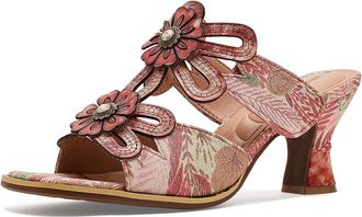 L'Artiste by Spring Step Alania-Garden Womens Sandals Red : EU 42 (US Womens 10.5-11) M, Leather