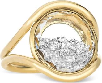 Moritz Glik Anello Cascavel Circle in oro giallo 18 carati con diamanti