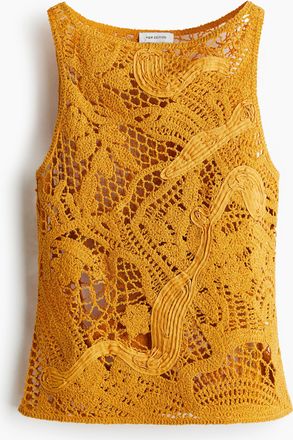 H&M Tanktop im H&auml;kellook - Yellow