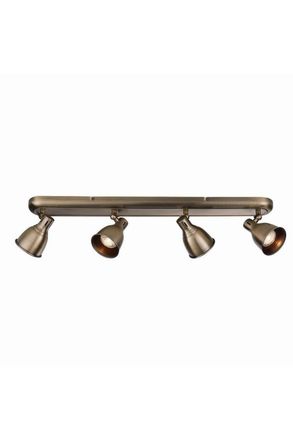 Netlighting Westbury LED 4 Light Spotlight Antique Brass Plate GU10 in Gold
