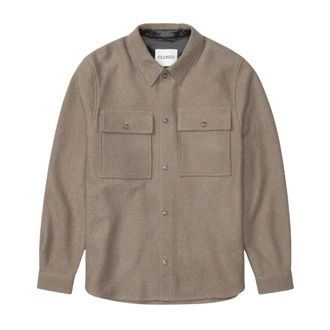 Closed Light Jackets, male, Beige, S, Bouclé Overshirt with Patch Pockets and Flap