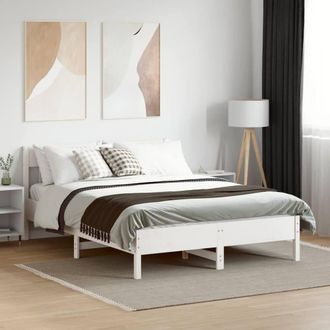Berkfield Home Beautiful Bed Frame without Mattress White 140x200 cm Solid Wood Pine