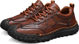 Generic Mens Sport and Outdoor Shoes, Walking Leather Lightweight Comfortable Non-Slip Shoes Waterproof Hiking Trekking Trainers Good Arch Support Sneaker Bla