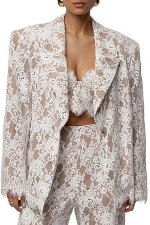 JLUXLABEL Lace And Desire Blazer in White at Nordstrom, Size Medium