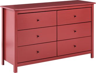 Beliani C&oacute;moda De 6 Cajones De Madera Maciza De Pino Estilo Escandinavo Borgo&ntilde;a Barcaldine